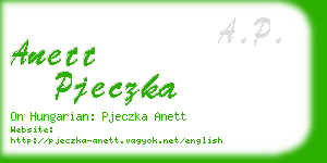 anett pjeczka business card